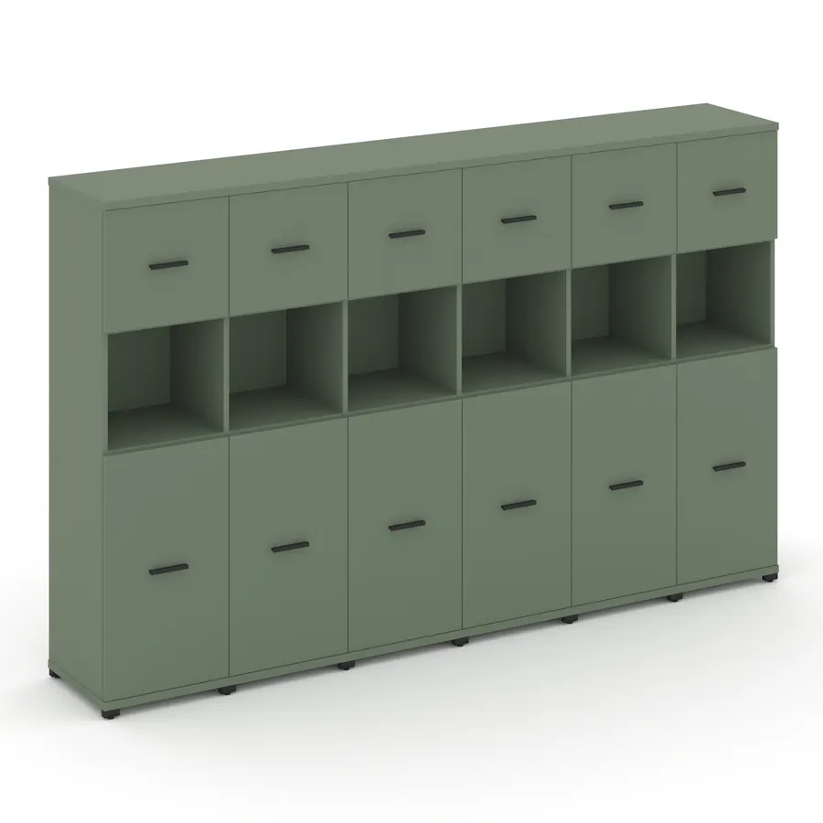Концепт Шкаф 6 узких секций, 4 ниши CN.STU-465 W 2500*420*