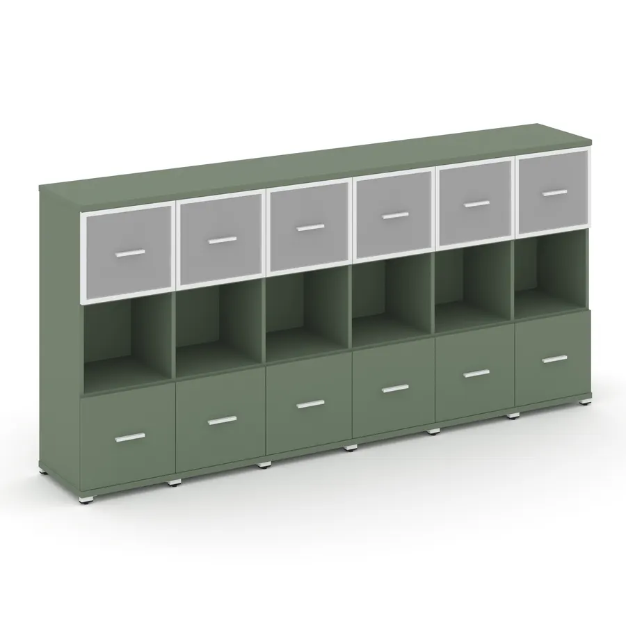 Концепт Шкаф 6 узких секций, 3 ниши CN.STU-365 RMW W