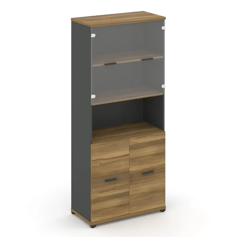 Концепт Шкаф 1 широкая секция, 5 ниш CN.STS.E-513 SP W Дуб Винченцо/Белый Бриллиант/Металл Белый/Про
