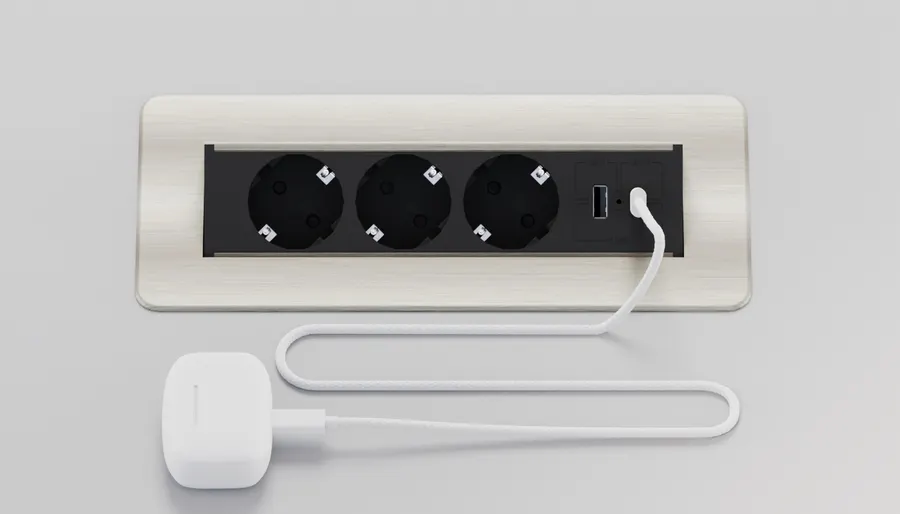 Электрификация Блок розеток выдвижной горизонтальный (3 розетки, USB-A, USB-C) G4703-2AC.N