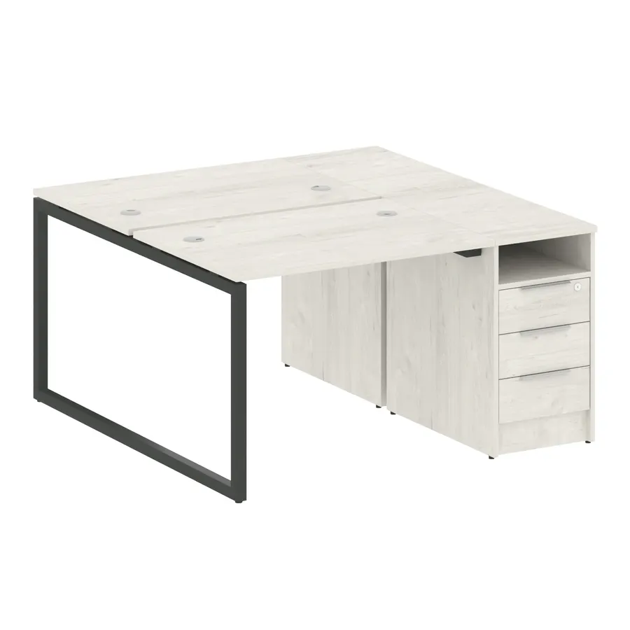 Метал Систем Куатро Рабочая станция с тумбой на О-образном м/к 40БО.РС-СТП-2.1