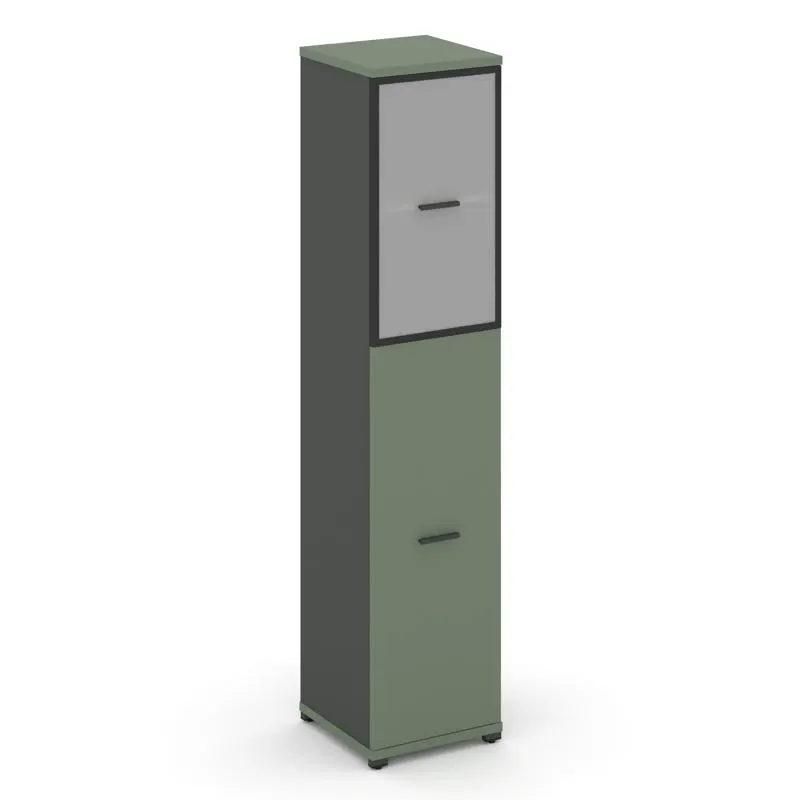 Концепт Шкаф 1 узкая секция, 5 ниш CN.STU.E-515 RMW W Дуб Винченцо/Белый Бриллиант/Металл Белый/Сати